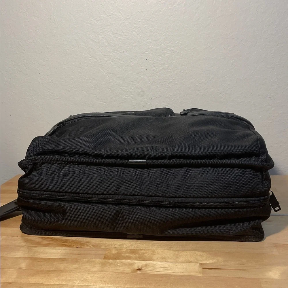 TUMI Alpha Expandable Organizer Laptop Briefcase Black Ballistic Nylon 15